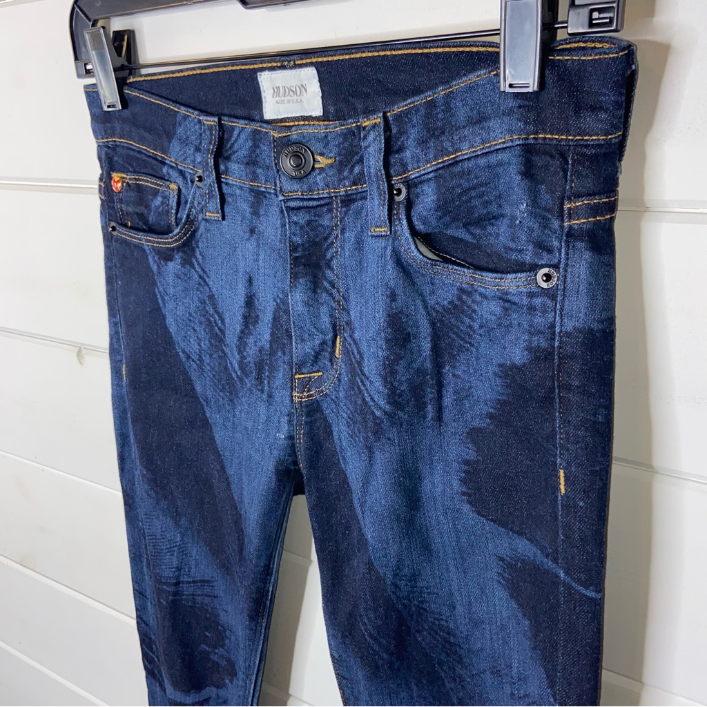 Hudson Jeans Size 25 Nico Super Skinny Midrise Denim Unique Dark Blue Wash Out — image 5 of 8